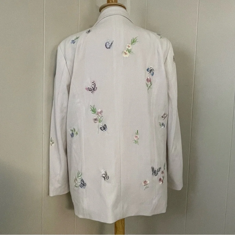Vintage‎ 90s Embroidered Blazer Women’s 20W Floral Long Sleeve 1 Button Jacket - Picture 8 of 11